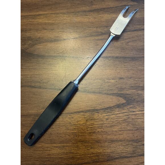 Vintage Foley Chrome Plated 2 Prong Meat Fork W/ Black Handle, Made In USA - Picture 4 of 5